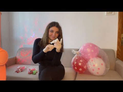 ASMR | Blowing And Popping Balloons in Bin Bags + latex gloves ❤️❤️❤️💥💥 Sit to pop