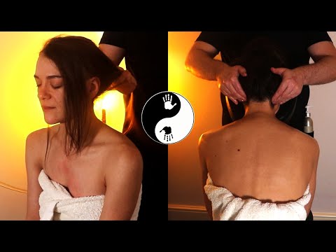 [ASMR] Amazing Seated Neck & Shoulder massage - Releasing Your Pain [No Talking][No Music]