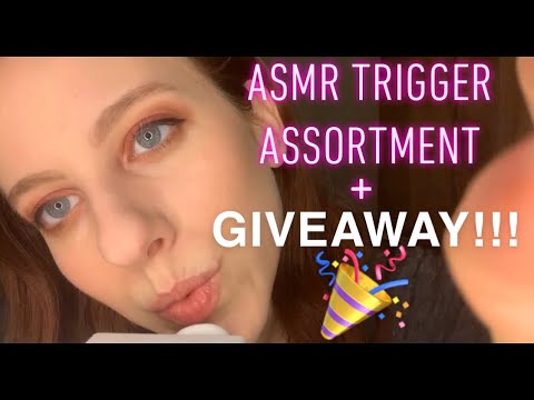 ASMR | Trigger Assortment + GIVEAWAY ♥️✨ ear cupping, mouth sounds, tapping, crinkles