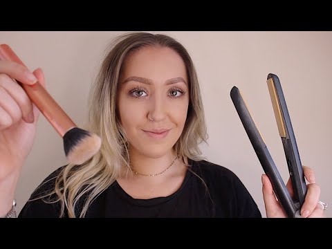 ASMR Doing Your Hair And Makeup - Hair Stylist/Haircut/Makeover Roleplay