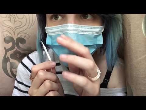 Asmr mouth sounds with mask + close up hand movements