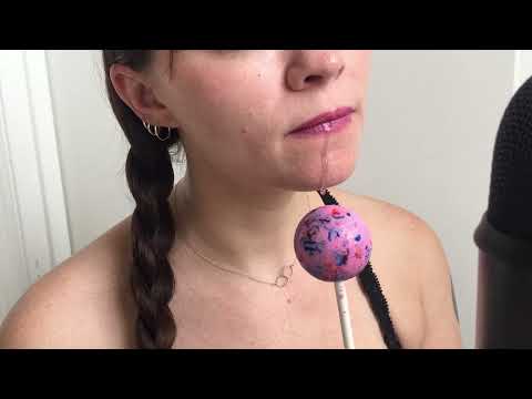 ASMR XL Lollipop Drool Teaser satisfying mouth sounds