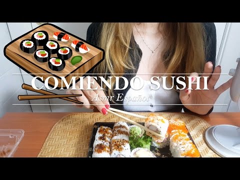 ⭐️ ASMR Español ⭐️ ❤️ COMIENDO SUSHI ❤️ 食べる寿司 ❤️ Eating sounds ❤️ California Roll