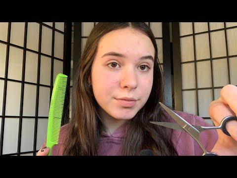 ASMR Haircut Tingles (Whispering and Brush, Comb, and Scissor Sounds)