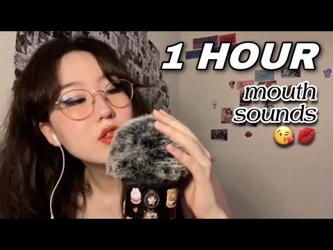 1 HOUR OF PURE MOUTH SOUNDS 👅💋wet & dry, trigger words, spit painting [ASMR compilation]