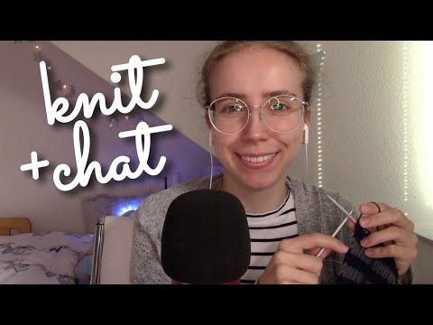 [ASMR] Sit and Knit with me (cozy whispers & knitting sounds) 🧶💙 Knit, Purl, Repeat 😉