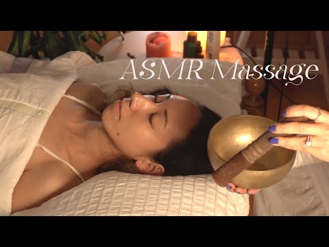 ASMR Massage | Scalp Massage & Releasing Facial Tension (Gua Sha, Acupressure, Singing bowl)