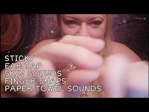 ASMR Sticky Sounds | Paper Towel Schredding | Ear Tapping | Skin Sounds | Finger Snaps (No Talking)