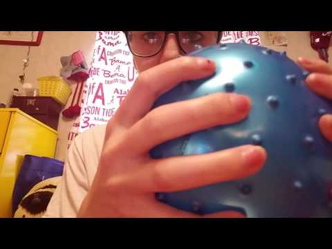 ASMR ~ Tapping, Scratching And Rubbing Blue Ball ~ Whispering ~ Quick Video