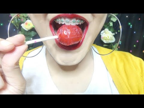 ASMR Eating Lollipop (Eating Sounds) - Whispering Soft Spoken /3DIO BINAURAL