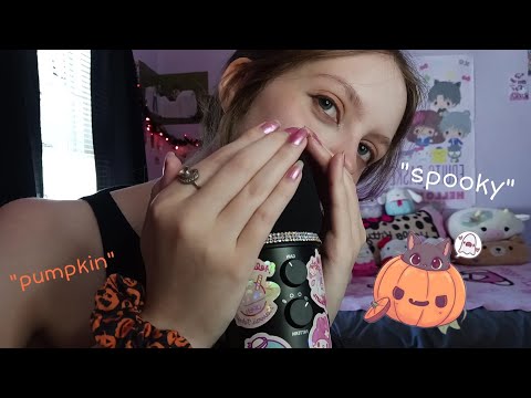 ASMR spooky & tingly halloween trigger words 🐈‍⬛🎃 (up close cupped whispering)
