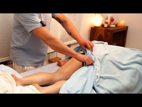 Gentle Giant: ASMR Leg Massage with Therapist Daniel | ASMR Barber