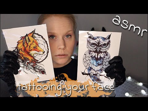 some ink to your face🖤asmr (roleplay, gum chewing)