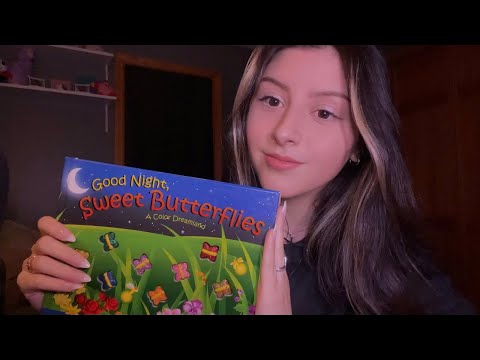 ASMR WATCH THIS BEFORE BED! 💤 reading you a bedtime story (personal attention, tapping, colors)🌙