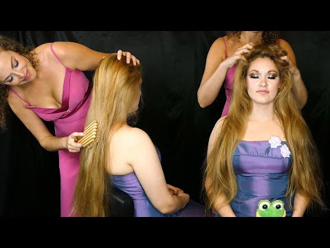 ASMR Brushing Rapunzel's Ultra Long Hair for Sleep & Tingles ♥ Princess Role Play, Soft Whispers