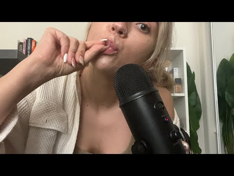 ASMR| Fast & Aggressive Eating your Face! Mouth Sounds/ Finger Licks Inaudible Whisper Trigger Words