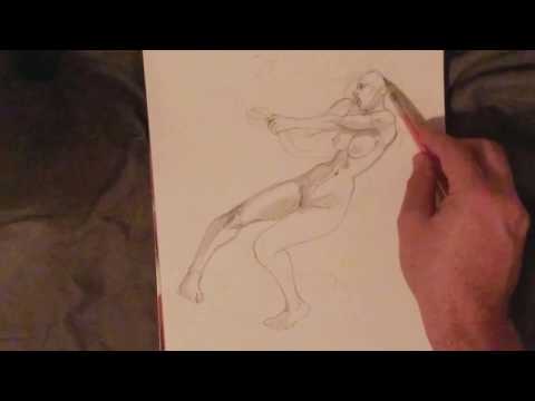 ASMR  Drawing Nude Figure   Pencil Sounds