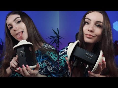 ASMR EAR LICKING, MOUTH SOUNDS & KISSES | EAR MASSAGE, TAPPING AND SCRATCHING