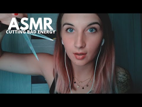 ASMR| PLUCKING AND CUTTING YOUR BAD ENERGY (whispering, personal attention)