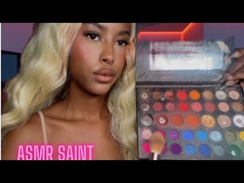 ASMR| Doing your makeup ( tapping , application, color swatches)