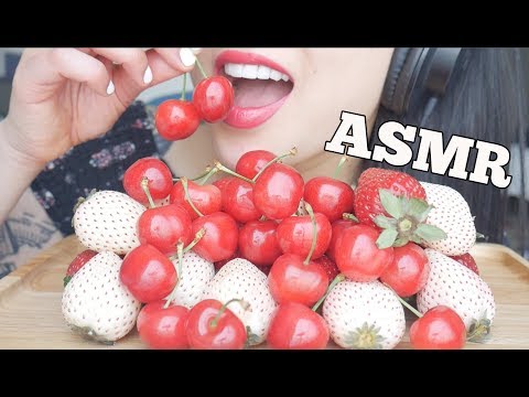 ASMR JAPANESE FRUITS (White Strawberry + Hand Picked Cherry) | SAS-ASMR
