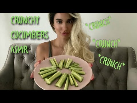 ASMR Crunchy Eating Cucumbers Sounds (No Talking, Binaural)