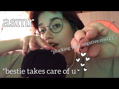 ASMR BESTIE TAKE CARE OF YOU AND PLUCKING YOUR NEGATIVE ENERGY💗🍏/АСМР ПОДРУЖКА УХАЖИВАЕТ ЗА ТОБОЙ