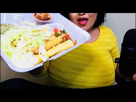 Rolled Tacos / ASMR / Eating Sounds