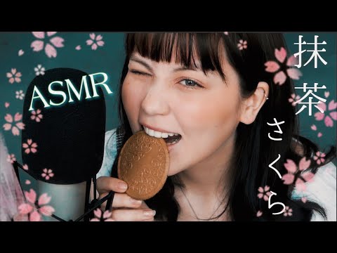 [ENG]ASMR Munchin on Traditional Japanese Snacks (Matcha/Sakuraco) Eating sound Mouth Sounds mukbang