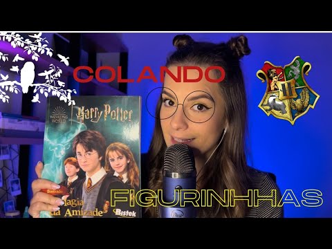 ASMR COLANDO FIGURINHAS NO ÁLBUM DO HARRY POTTER