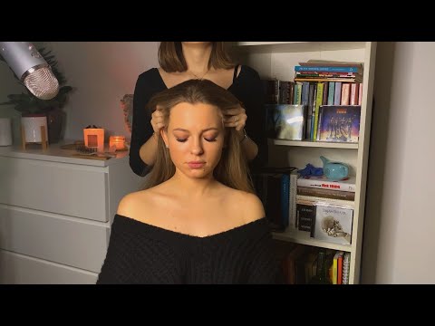 ASMR po polsku 🌙 masaż głowy ✨ *czesanie włosów, gua sha* // scalp massage (polish whisper)