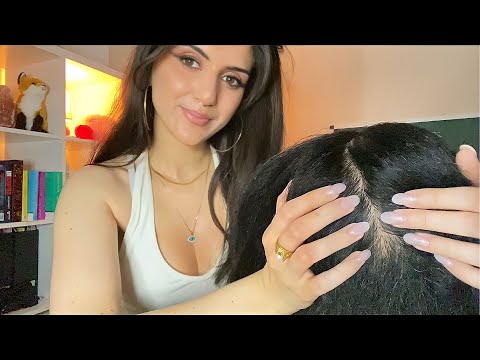 she searches your scalp for lice and bugs 💗 ~ massage, check up and scratching ASMR