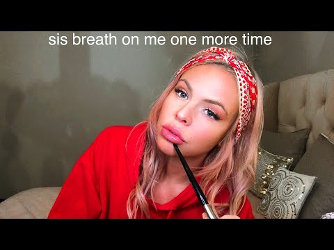 ASMR mean older sister does your make up ( role play)