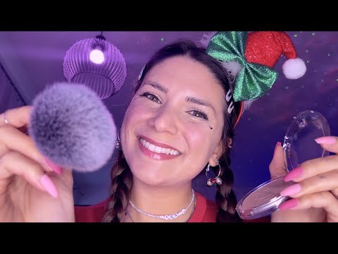 ASMR Beauty Sleep Hotel - Doing Your Xmas Makeup (Skincare, Personal Attention, German/Deutsch RP)