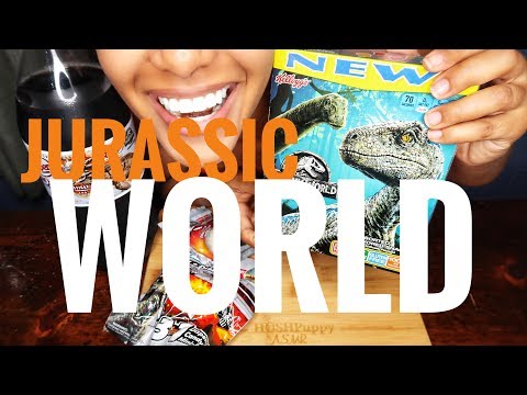 ASMR JURASSIC WORLD | Sticky Chewy Eating Sounds + Crunchy Eating Sounds + Gulping | No Talking