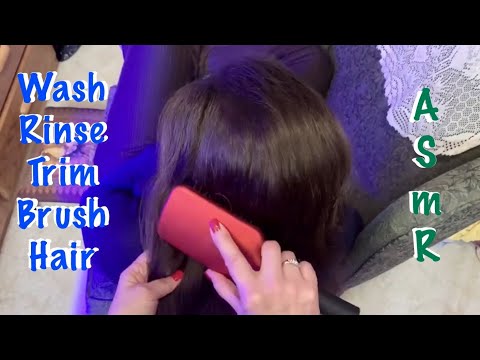 ASMR Request/ Hair Washing,Trimming & Brushing (No talking) Looped for length (no whispered version)