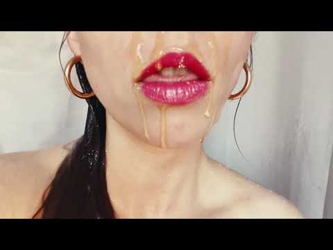 ASMR Food Porn Video-Ice Cream and Honey in the Shower (Lots of Licking and Dripping)