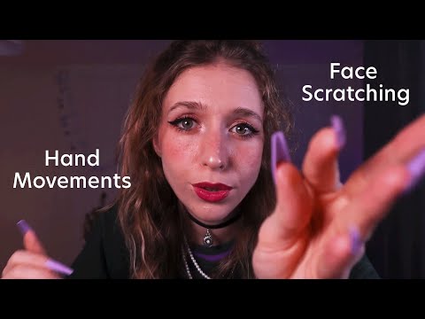ASMR Hypnotizing Hand Movements & Face Scratching (No Talking, Mouth sounds)