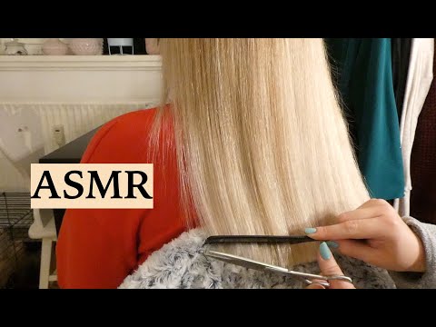 ASMR ✂️ Relaxing Haircut, Hair Straightening, Brushing/Combing, Blow Drying, Spraying (No Talking)