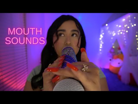 ASMR | 9 m of mouth sounds w/ happy tunnel  used differently for sleep 💤(intense wet mouth sounds)