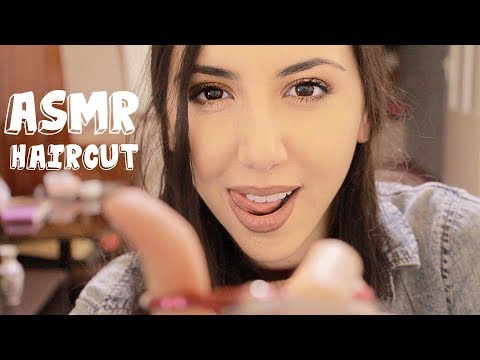 ASMR HAIRCUT Role Play ~ Brushing/Cutting/Whispering  ♡ ASMR Français /French