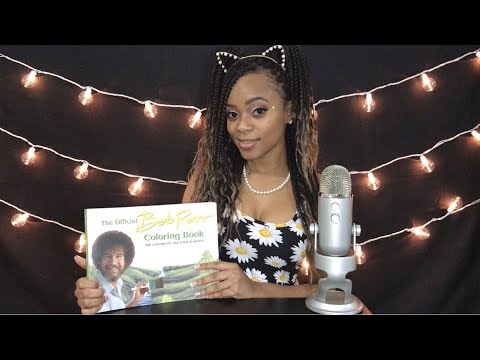 📖 ASMR 📖 Reading & Coloring Book of Bob Ross🖍️ Page Flipping & Tapping Sounds ❤️