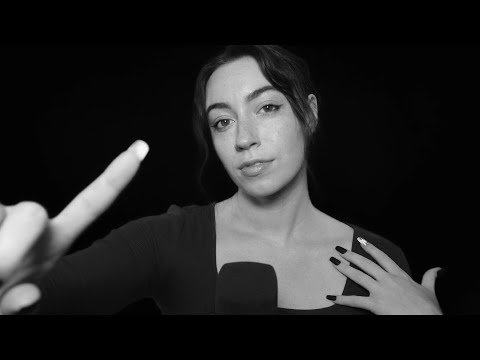 ASMR | Black & White Relaxing Hand Movements and Clicky Whispers For Sleep