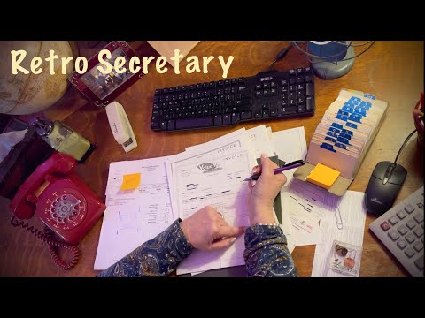 ASMR Request/Vintage Secretarial (No talking) Filing/mailing/rotary dial/typing/calculator/rolodex