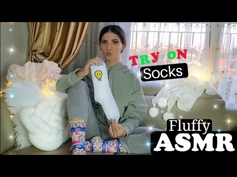 ASMR Girlfriend Shows YOU Her Cute Socks (Try On Socks Haul, Feet Massage & Scratching for Sleep)