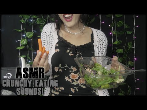 ASMR Salad Mukbang  Eating  CRUNCHY  Soft Spoken ~ Eating Sounds [3DIO BINAURAL]