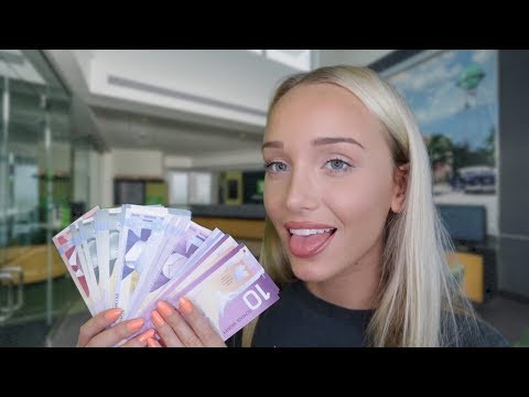 ASMR Bank Roleplay (Counting Money, Typing, Calculator, Writing) | GwenGwiz