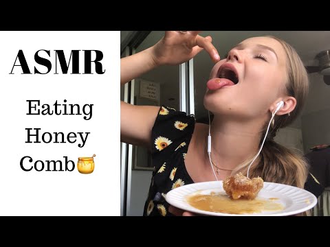 ASMR Eating honeycomb (sticky,gooey,& slurping sounds)