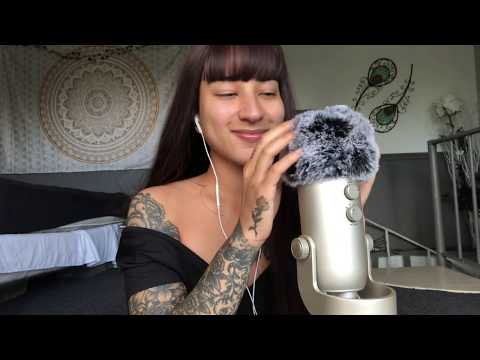 ASMR Whispered Rambling & Fluffy Mic Brushing