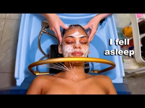 ASMR: Relaxing Vietnamese Headspa Water Massage with Facial and Ear Candling!